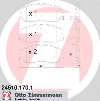 ZIMMERMANN 245101701 Комплект гальмівних колодок, дискове гальмо