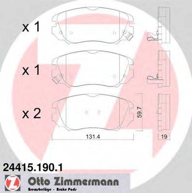 Комплект тормозных колодок, дисковый тормоз ZIMMERMANN 24415.190.1