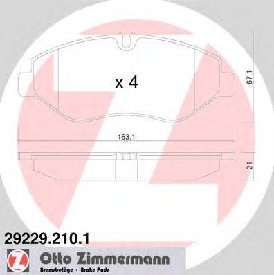 Комплект тормозных колодок, дисковый тормоз ZIMMERMANN 29229.210.1