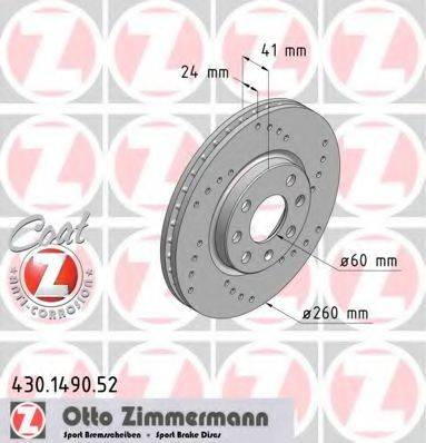 Тормозной диск ZIMMERMANN 430.1490.52
