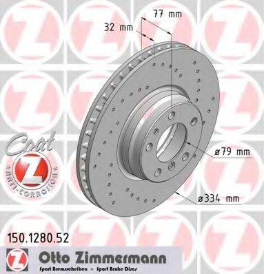 гальмівний диск ZIMMERMANN 150.1280.52