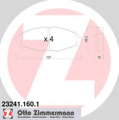 Комплект тормозных колодок, дисковый тормоз ZIMMERMANN 23241.160.1