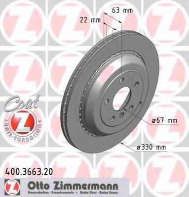 гальмівний диск ZIMMERMANN 400.3663.20