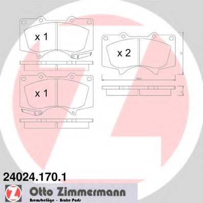 Комплект гальмівних колодок, дискове гальмо ZIMMERMANN 24024.170.1