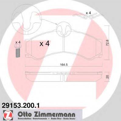 Комплект тормозных колодок, дисковый тормоз ZIMMERMANN 29153.200.1