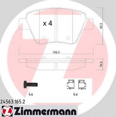 Комплект тормозных колодок, дисковый тормоз ZIMMERMANN 24563.165.2