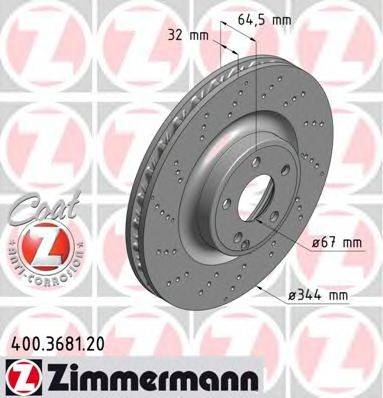 Тормозной диск ZIMMERMANN 400.3681.20