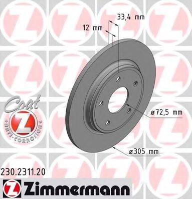 гальмівний диск ZIMMERMANN 230.2311.20
