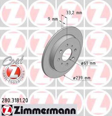 Тормозной диск ZIMMERMANN 280.3181.20