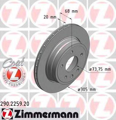 Тормозной диск ZIMMERMANN 290.2259.20