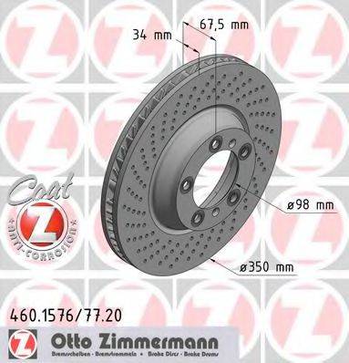 гальмівний диск ZIMMERMANN 460.1576.20