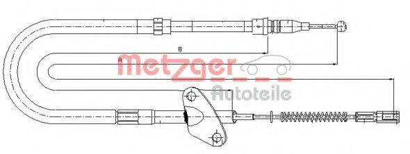 Трос, стоянкова гальмівна система METZGER 10.9871