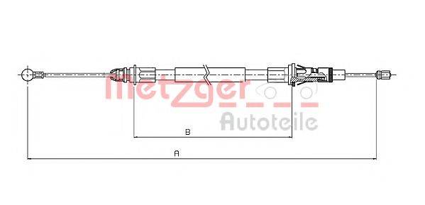 Трос, стояночная тормозная система METZGER 10.6854