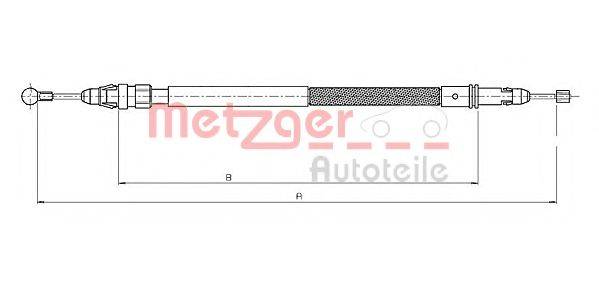 Трос, стояночная тормозная система METZGER 12.0744