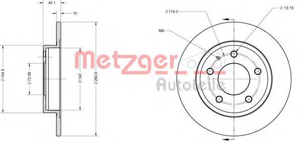 Тормозной диск METZGER 6110131