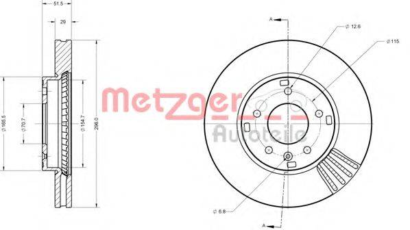 Тормозной диск METZGER 6110256