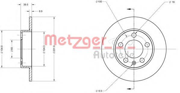 Тормозной диск METZGER 6110376