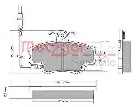 Комплект тормозных колодок, дисковый тормоз METZGER 1170009