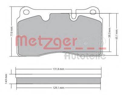 Комплект тормозных колодок, дисковый тормоз METZGER 1170366