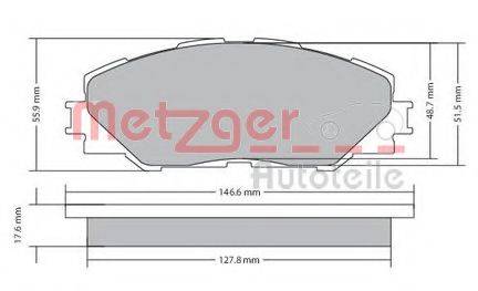 Комплект тормозных колодок, дисковый тормоз METZGER 1170443