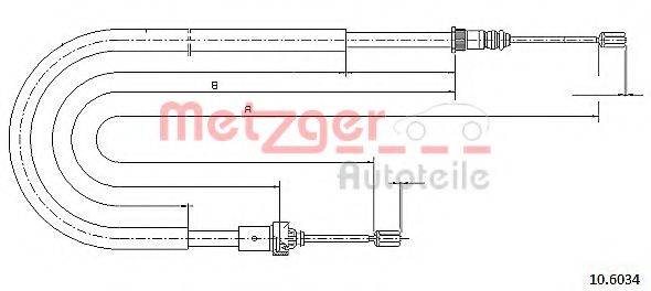 Трос, стояночная тормозная система METZGER 10.6034