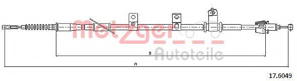 Трос, стояночная тормозная система METZGER 17.6049